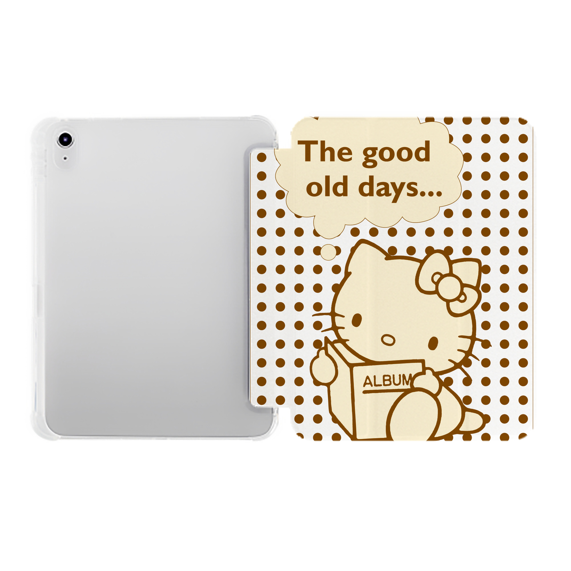 （画像用） Hello Kitty ハローキティ IPad ケース ペン収納付き 三つ折りスタンド PUレザー×シリコン 対応機種9.5/10.5/10.9インチ